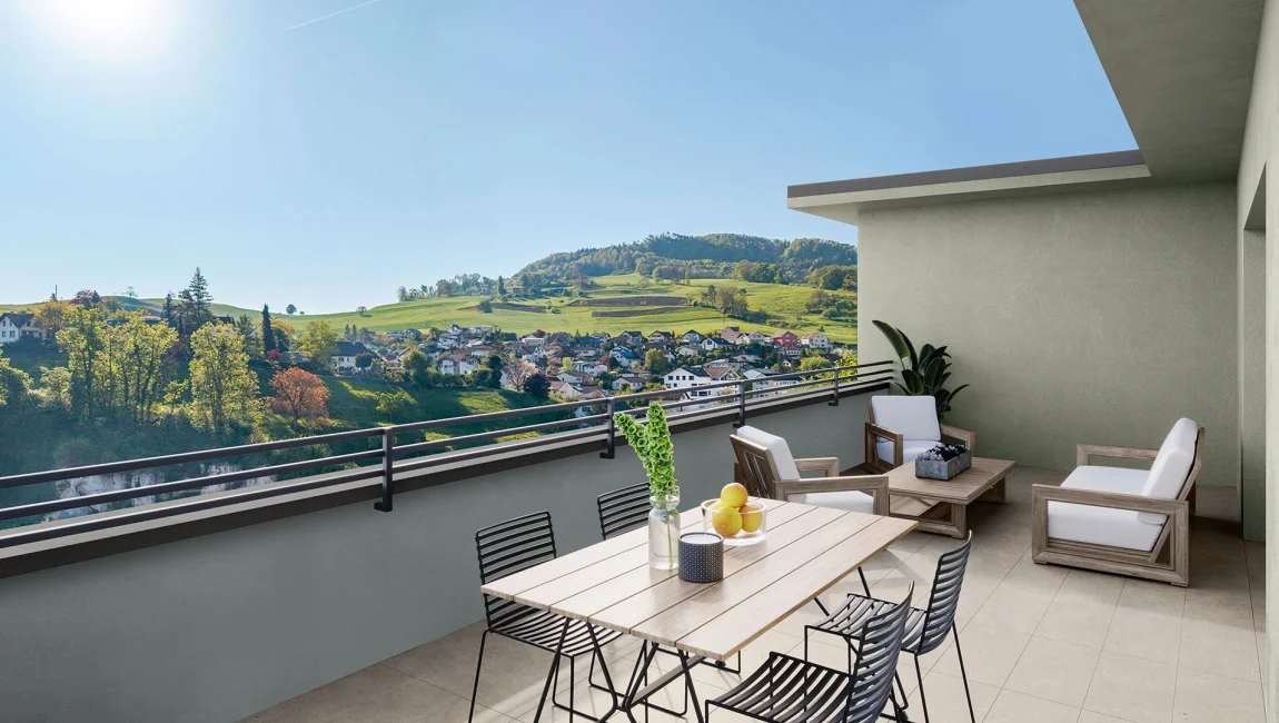Terrasse mit Ausblick - Am Burghaldenweg