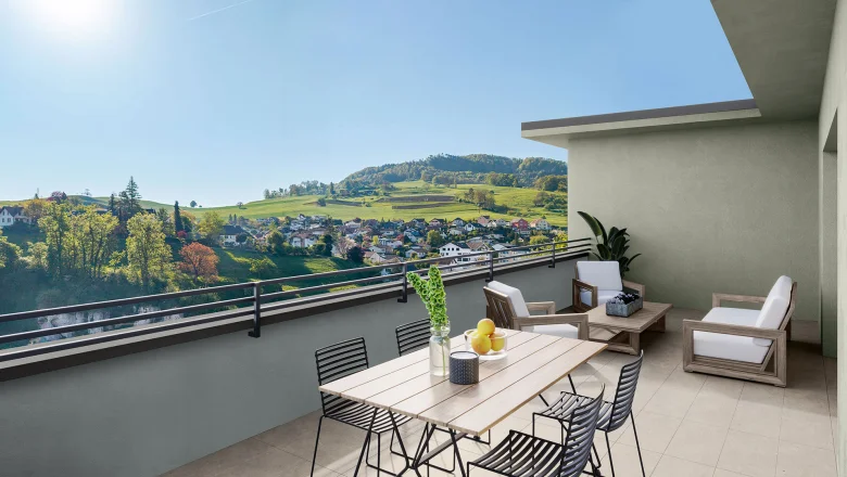 Terrasse mit Ausblick - Am Burghaldenweg